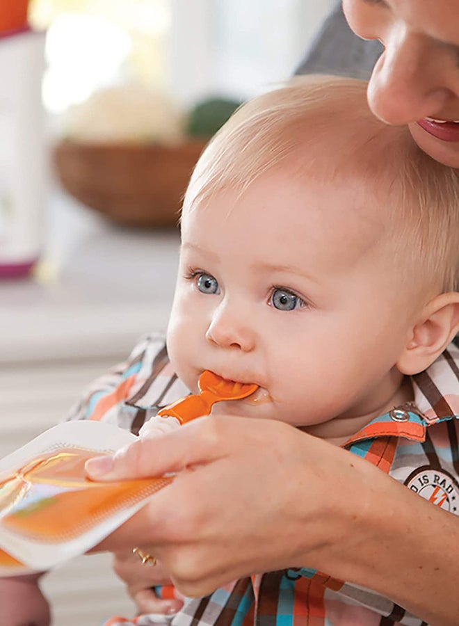 Pack of 50 Squeeze Pouches for Baby, With BPA Free Material, Orange/clear
