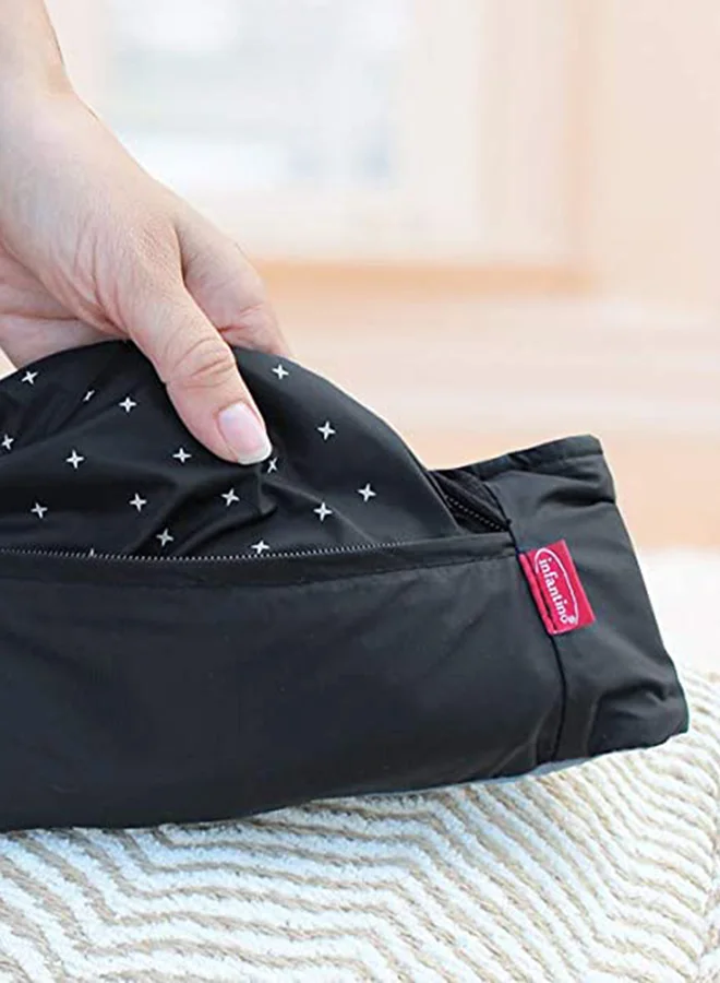 infantino Zip 2 In 1 Travel Carrier With Padded Shoulder, Shoulder Straps/Wide Waist Belt Easy To Fold And Unpack facing In And Back Pack Position, Black, Zip Travel Carrier And Trade