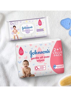 Johnson's Gentle All Over Baby Wipes - 72 wipes - v1623844105/N29905107A_6