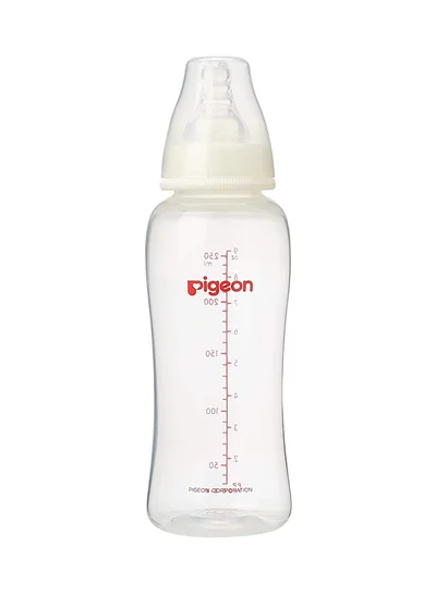pigeon Streamline Slim-Neck Feeding Bottle, 250 mL - Clear/White