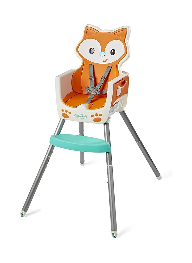 infantino Grow With Me 4-In-1 Convertible High Chair, Orange/White/Blue - IN203008