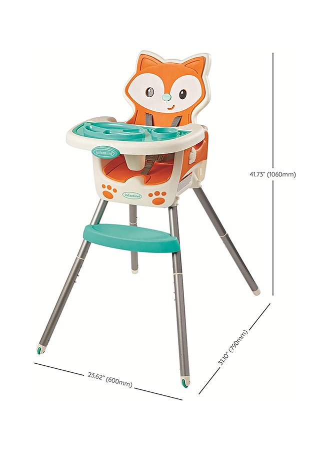 infantino Grow With Me 4-In-1 Convertible High Chair, Orange/White/Blue - IN203008  - Image 5