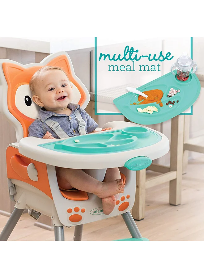 infantino Grow With Me 4-In-1 Convertible High Chair, Orange/White/Blue - IN203008