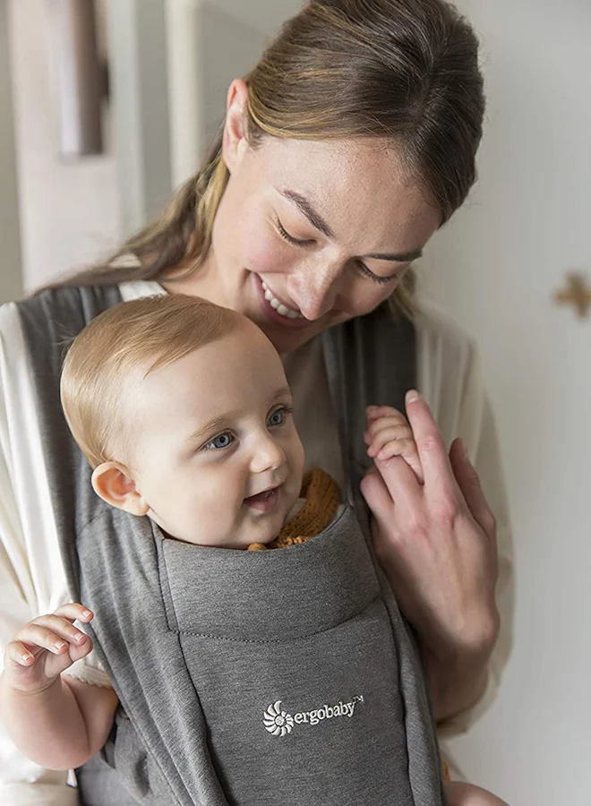 ergobaby Embrace Baby Carrier For Newborns From Birth With Head Support, Extra Soft And Ergonomic, Heather Grey