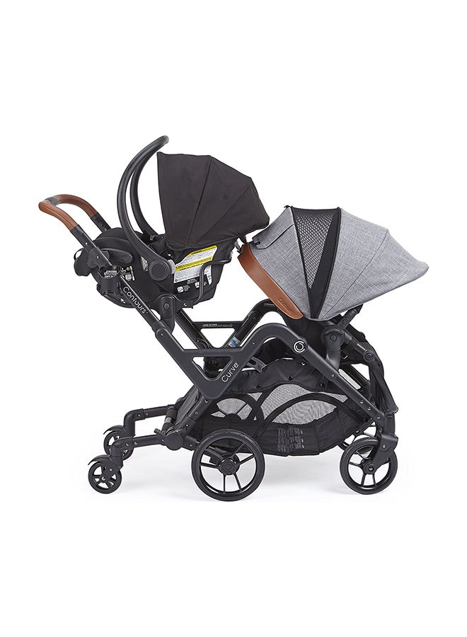 Contours Curve Double Stroller - Grey/Black