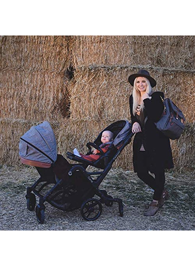 Contours Curve Double Stroller - Grey/Black