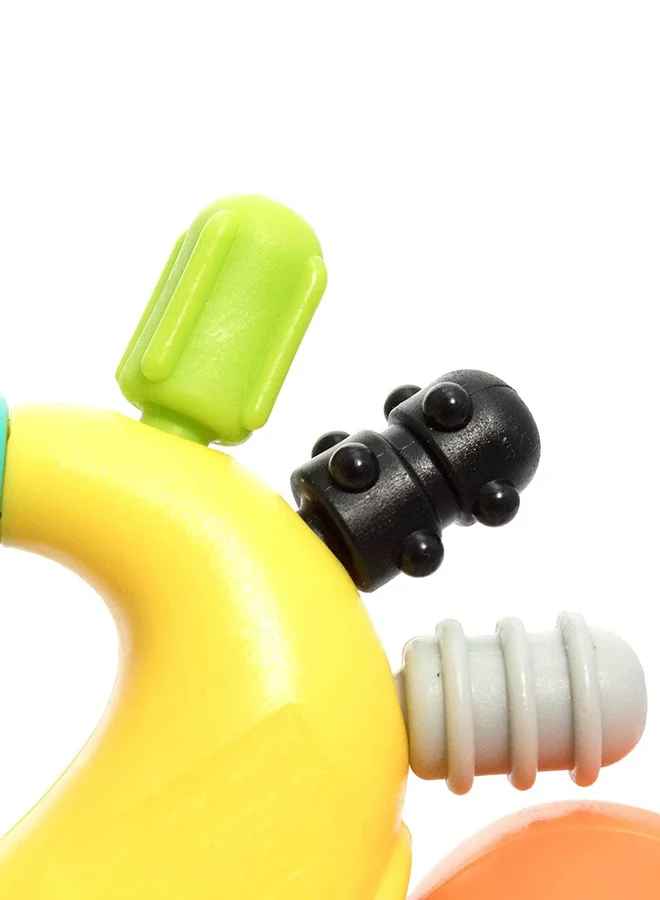 infantino Rattle And Teether - Sand Crab, Orange/Yellow, Green, 0+ Months