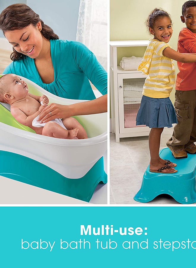 summer infant 3-In-1 Comfort Height Bath Center With Step Stool - Green/Blue/White - Image 5
