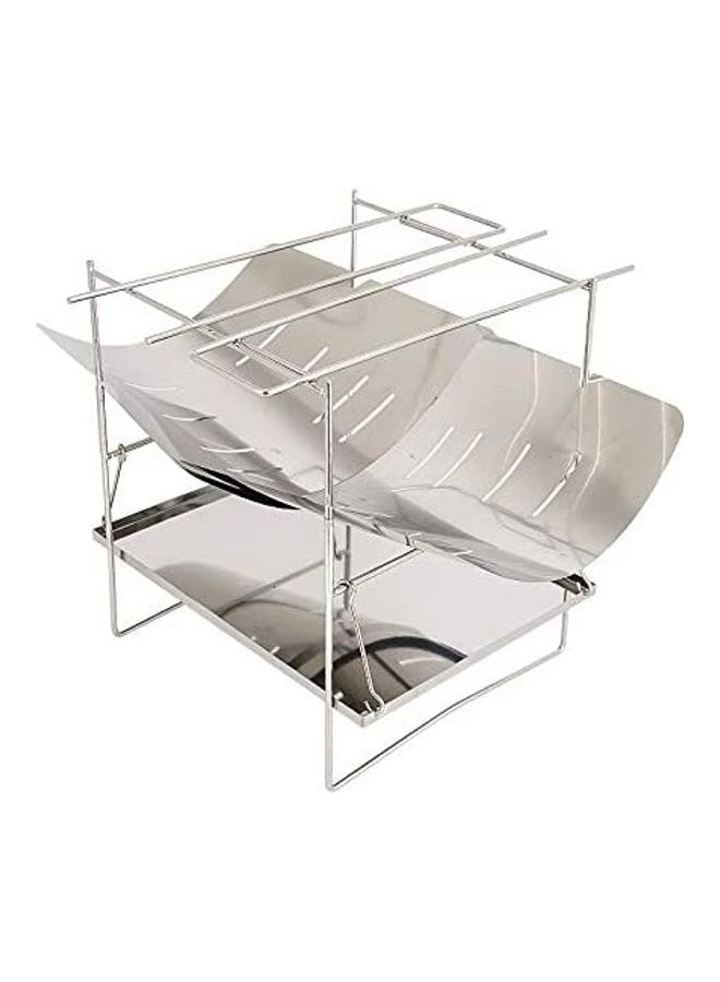 XiuWoo Folding Stainless Steel Outdoor Wood Burning Barbecue Grill Camp Firepit with Bag 26.5 x 21 x 21cm  - Image 1