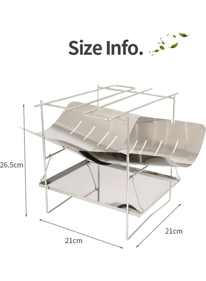 XiuWoo Folding Stainless Steel Outdoor Wood Burning Barbecue Grill Camp Firepit with Bag 26.5 x 21 x 21cm  - Image 2