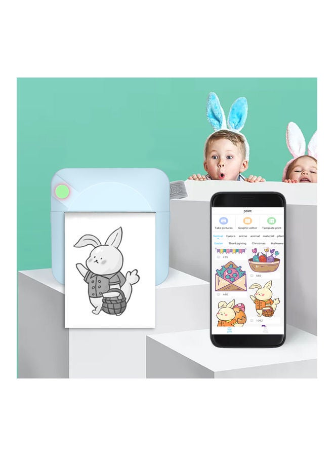 Mini Pocket Photo Printer Blue - Image 4