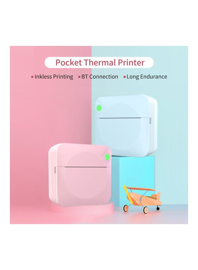 Mini Pocket Photo Printer Blue - Image 2