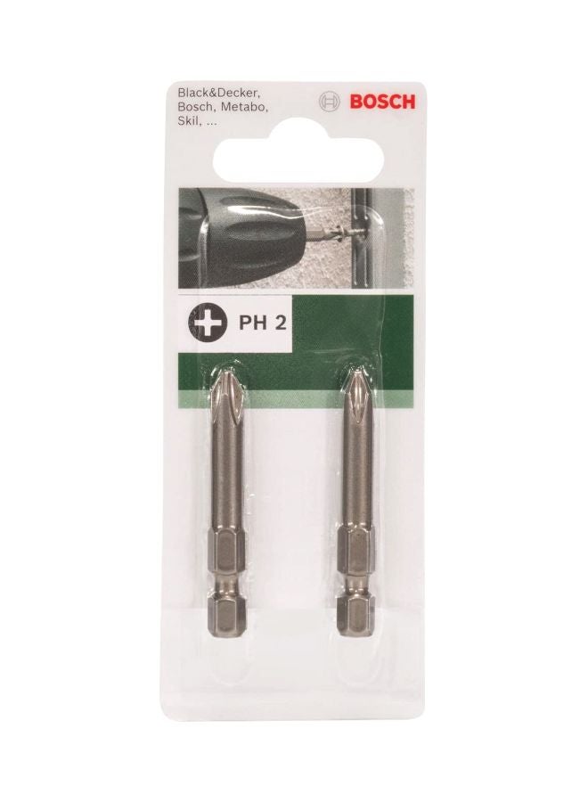 بوش طقم رؤوس مفكات براغي فيليبس مكون من قطعتين فضي - Image 3