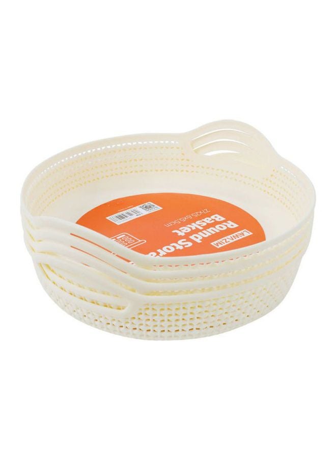 LAWAZIM 4-Piece Round Fruit Baskets White 27x25.6x5.5cm - Image 1