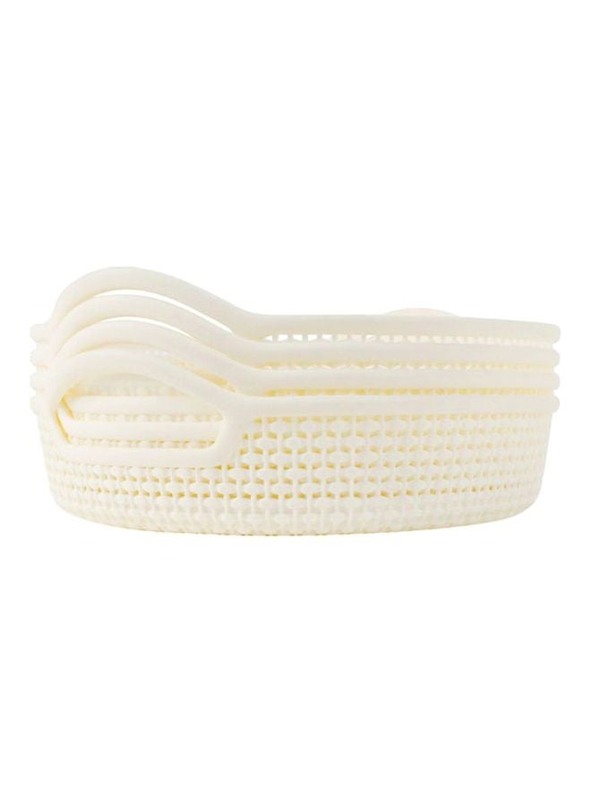 LAWAZIM 4-Piece Round Fruit Baskets White 27x25.6x5.5cm - Image 2