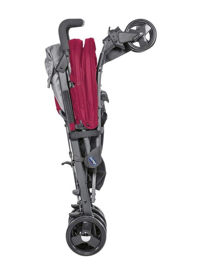 Chicco - Lite Way 3 Basic Baby Single Stroller With Bumper Bar, 5 Harness Point, Folded, 0 Months -3 Years, Red Berry - Image 1