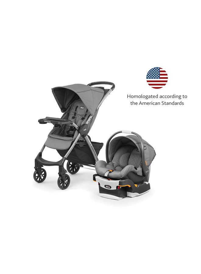 Chicco Mini Bravo Plus Baby Travel System Stroller 0M-3Y, Slate  - Image 2