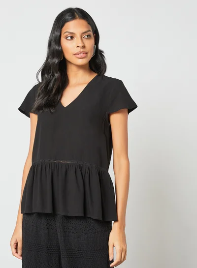 VERO MODA V-Neck Top Black