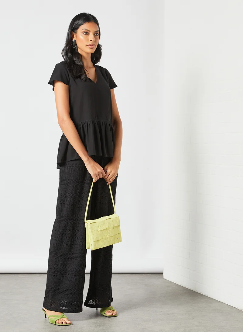 VERO MODA V-Neck Top Black