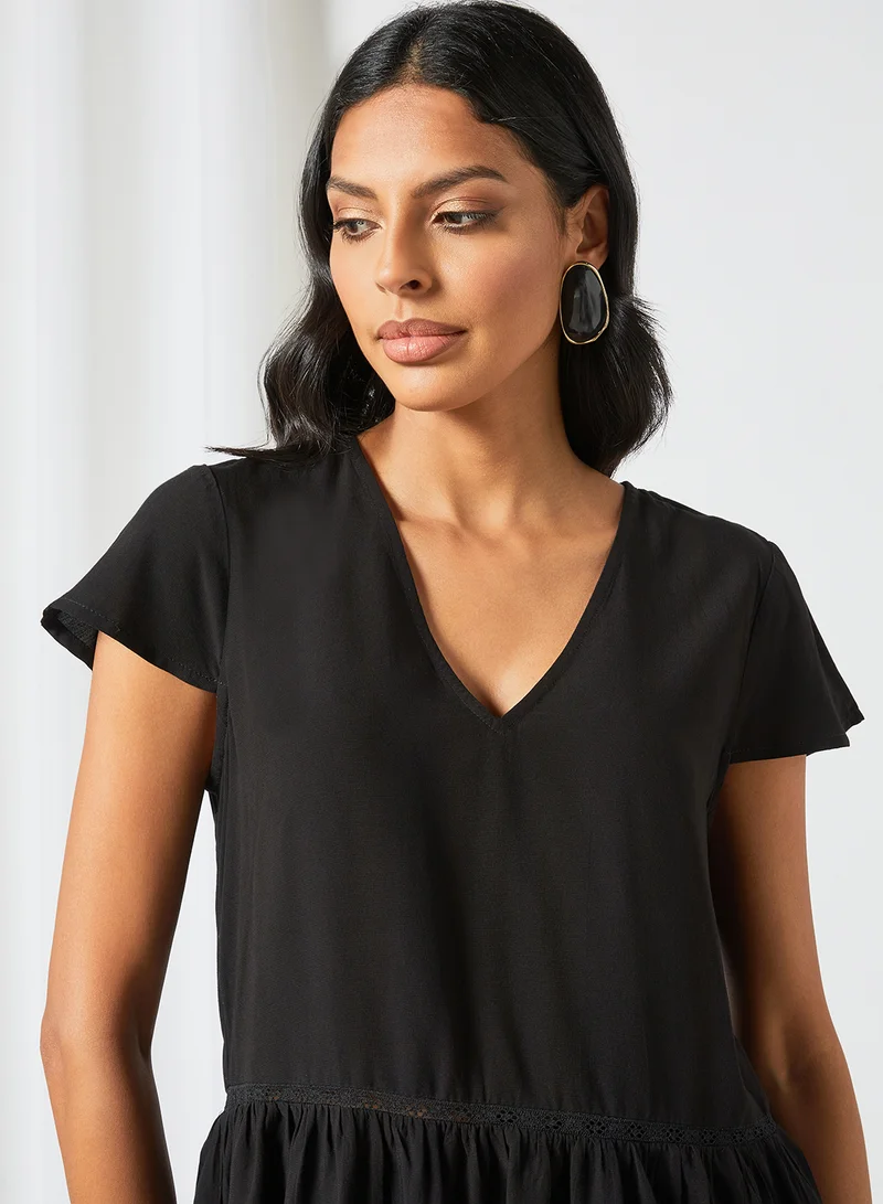 VERO MODA V-Neck Top Black