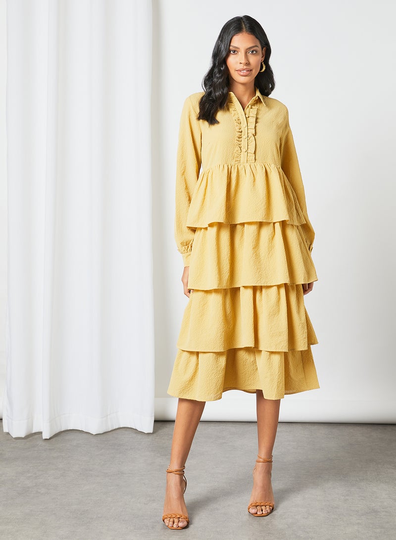 Layered Ruffle Dress Yellow - v1623845560/N44657281V_1