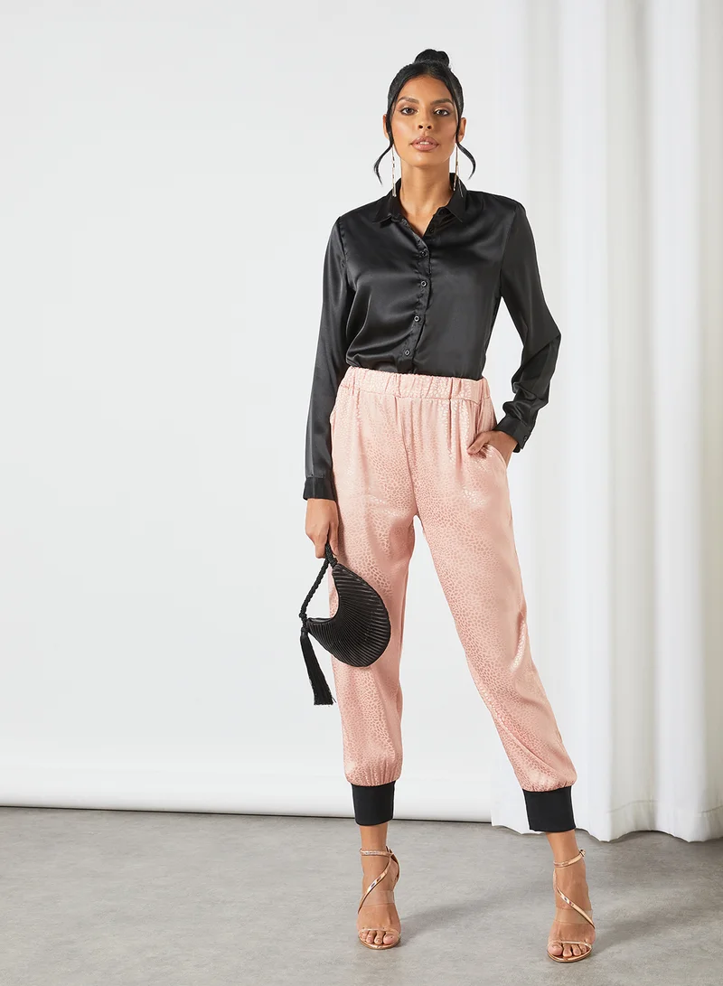 SIVVI for HANIYA Leopard Pattern Cuffed Pants Pink