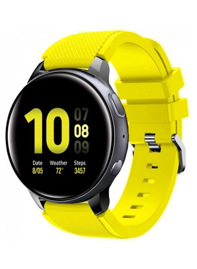 MARGOUN Silicone Buckle Replacement Band for Samsung Galaxy Active/Active 2 Watch Yellow - Image 4