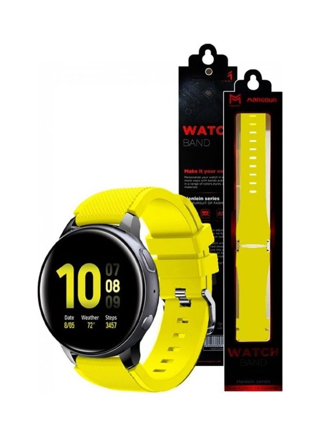 MARGOUN Silicone Buckle Replacement Band for Samsung Galaxy Active/Active 2 Watch Yellow - Image 3
