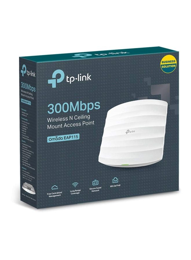 TP-LINK - 300Mbps Wireless N Ceiling Mount Access Point - EAP115 | White - Image 1