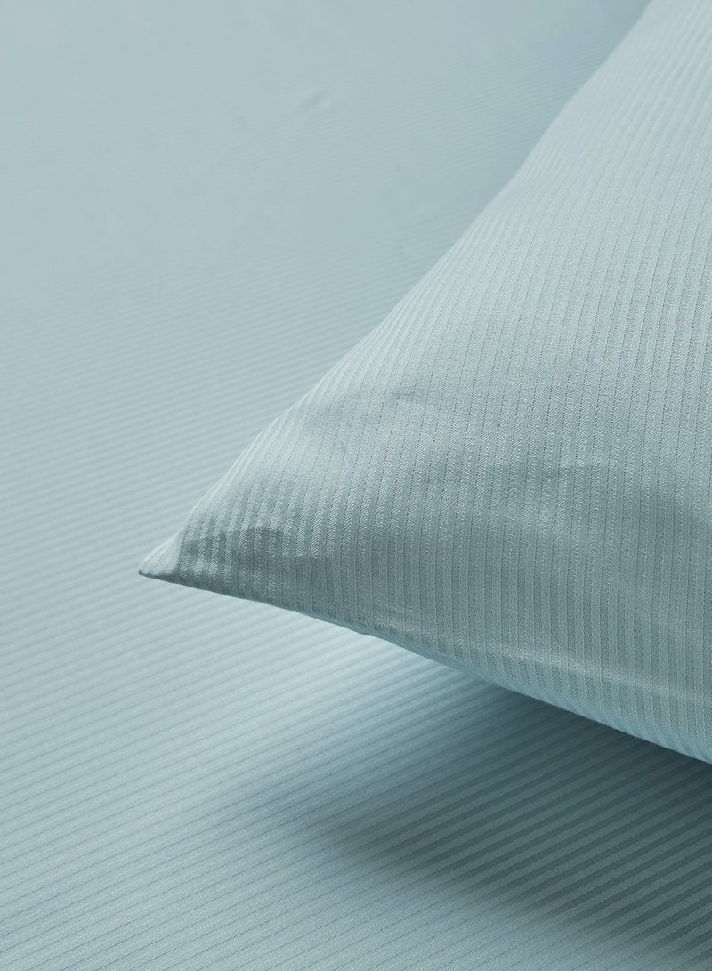 Noon East Fitted Sheet Set Made From 300 Thread Count 100% Cotton Bed Sheet With 2 Pillow Case 50x75 cm, Bed Linen For 150x200+25 cm Queen Size Mattress Mint Blue - Image 4