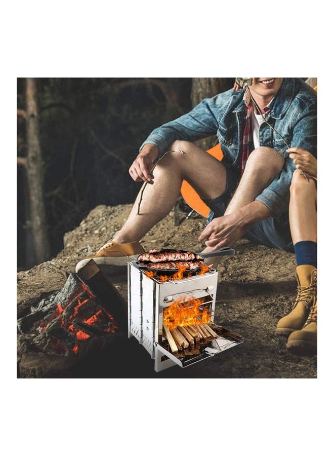 XiuWoo Portable Folding Stainless Steel Wood Burning Camping Stove with Bag 21 x 15 x 15cm  - Image 5