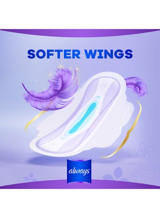All In One Ultra Thin, Large Sanitary Pads With Wings, 14 Count purple Large - view 5