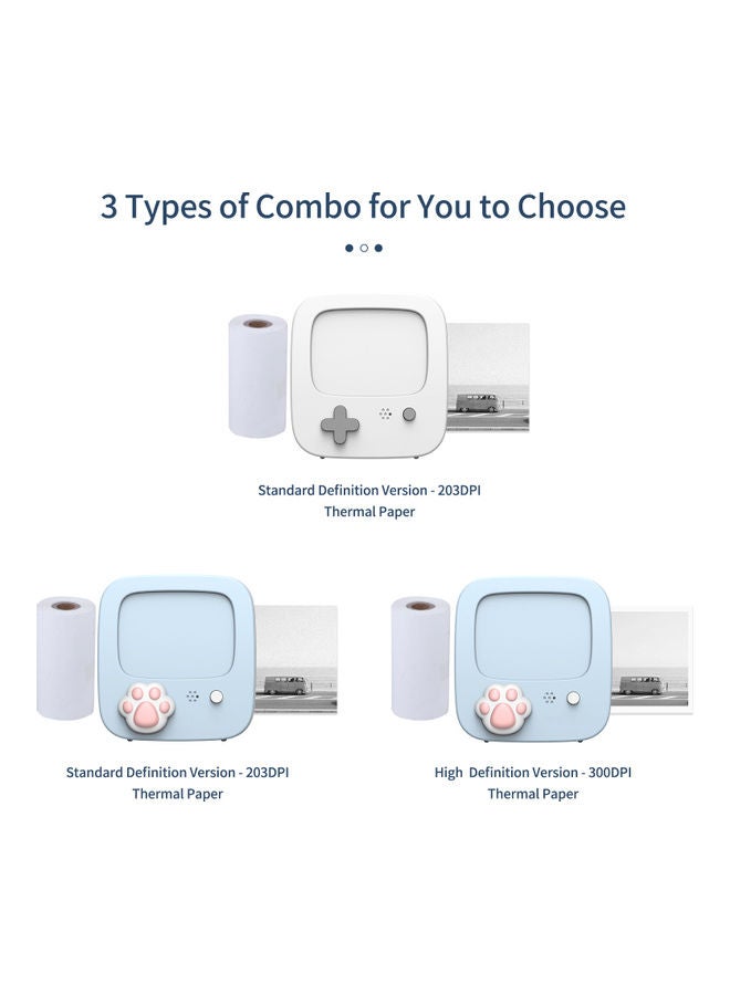 Mini Pocket Photo Printer Blue - Image 2