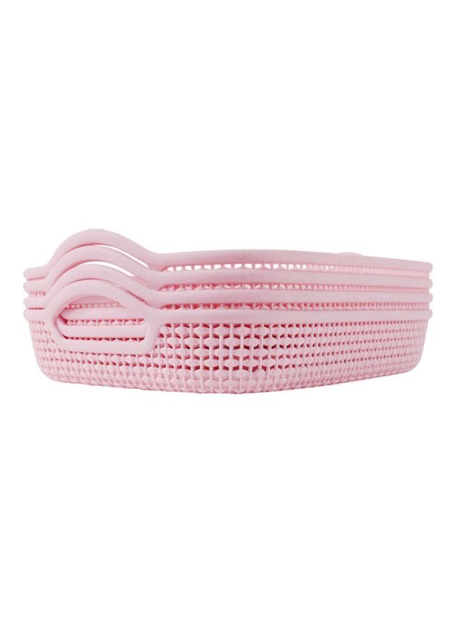 LAWAZIM 4-Pieces Rectangular Fruit Baskets Pink 23x22.5x5cm - Image 2