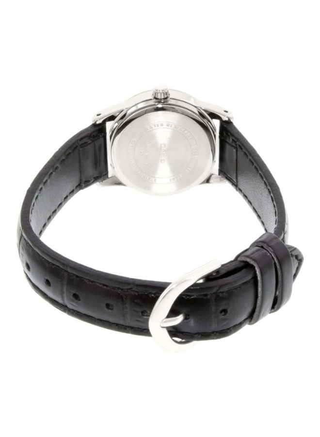CASIO Women's Leather Analog Watch LTP-V001L-1 - 25 mm - Black - Image 2