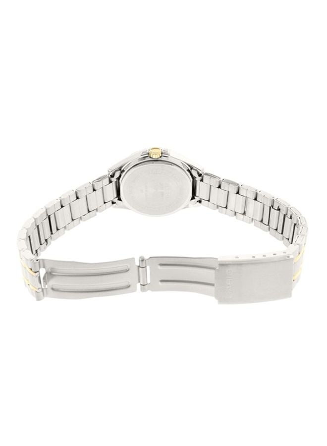 كاسيو ساعة يد بعقارب وسوار من الإستانلس ستيل طراز MTP-1308SG-7AV - قياس 44 مم - فضي/ذهبي للرجال - Image 2