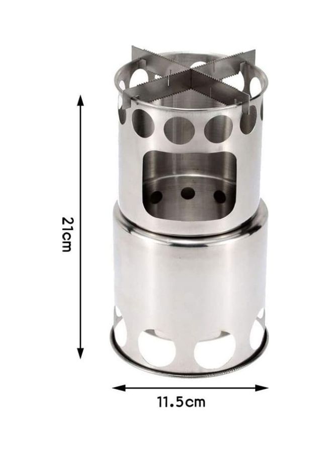 XiuWoo Portable Folding Stainless Steel Outdoor Wood Burning Camp Stove with Bag 21 x 11.5cm  - Image 2