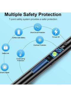 Rock Pow 360 Degree Windproof Flameless Flexible Neck Long USB Type-C Rechargeable Electric Candle Arc Lighter With LED Battery Display Black 26 x 1.5 x 1.5cm  - Image 4