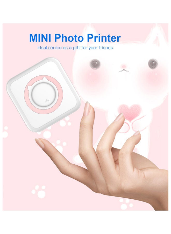 Mini Pocket Photo Printer Pink/White - Image 2