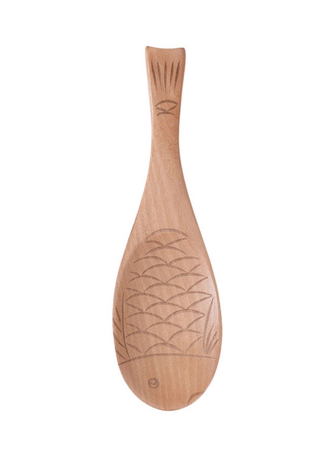 Wooden Fish Shaped Rice Spoon Beige 20x6.2cm  - Image 1