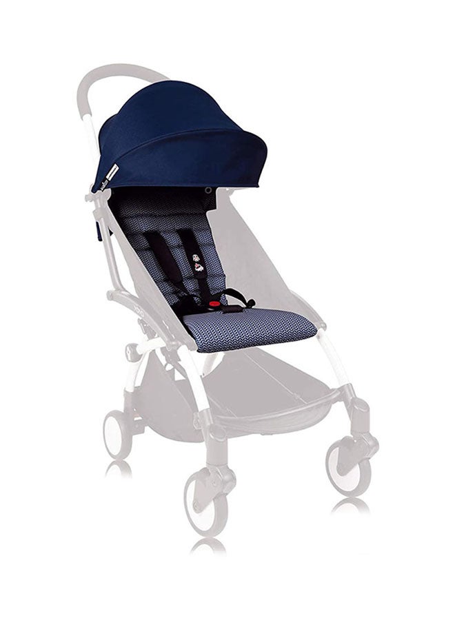 Yoyo 6+ Colour Pack Textiles Only Seat Cushion, Matching Canopy And Zipped Back Pocket Requires Baby Stroller Yoyo2 Frame (Sold Separately) Air France - Blue - v1623854517/N14072929A_1