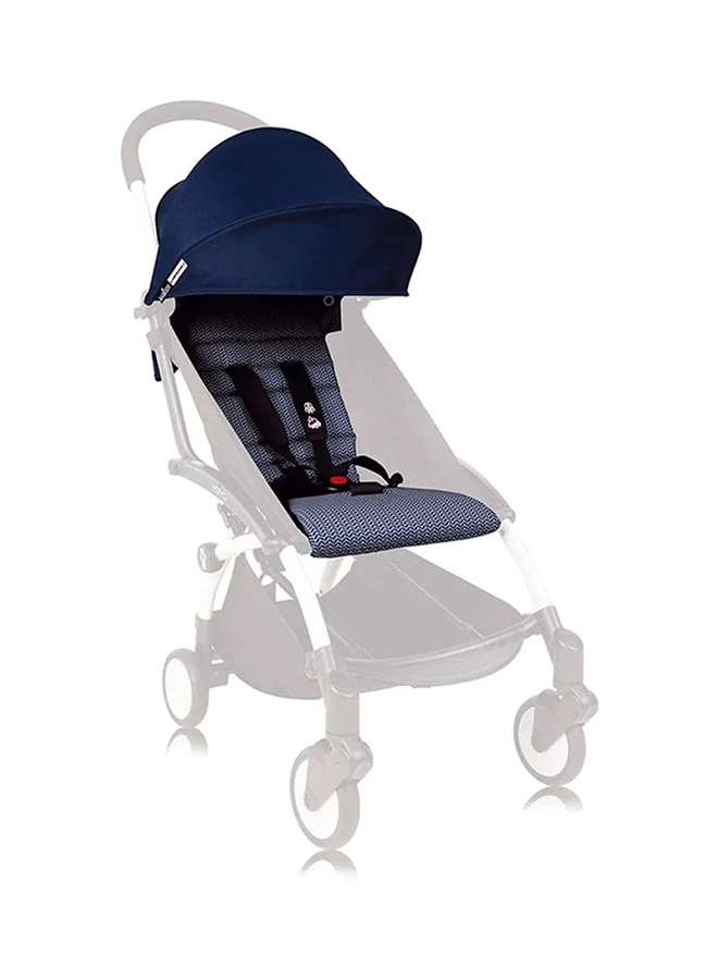 BABYZEN Yoyo 6+ Colour Pack Textiles Only Seat Cushion, Matching Canopy And Zipped Back Pocket Requires Baby Stroller Yoyo2 Frame (Sold Separately) Air France - Blue