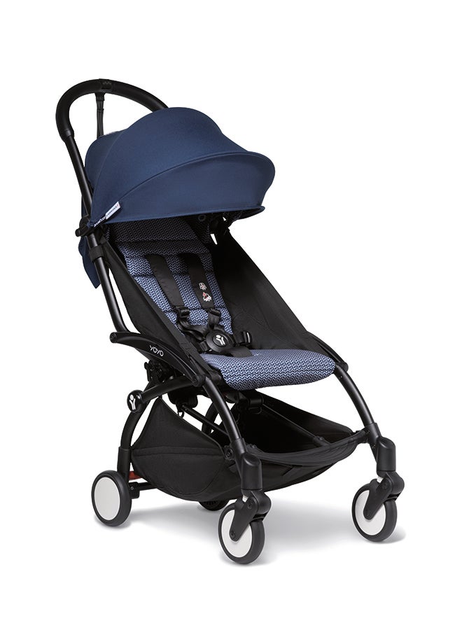 Yoyo 6+ Colour Pack Textiles Only Seat Cushion, Matching Canopy And Zipped Back Pocket Requires Baby Stroller Yoyo2 Frame (Sold Separately) Air France - Blue - v1623854518/N14072929A_2