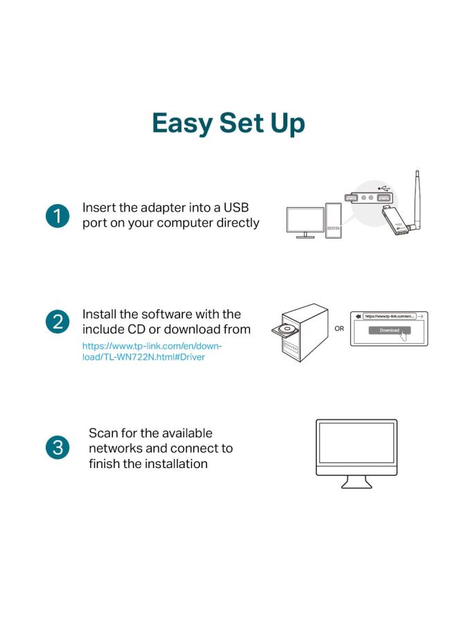 High Gain Wireless USB Adapter White/Black