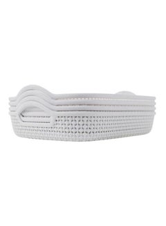 4-Pieces Rectangular Fruit Baskets Grey 22.5x1.3x5cm