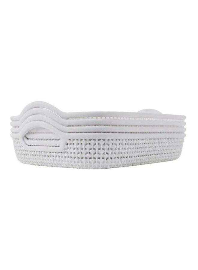 LAWAZIM - 4-Pieces Rectangular Fruit Baskets Grey 22.5x1.3x5cm - Image 1