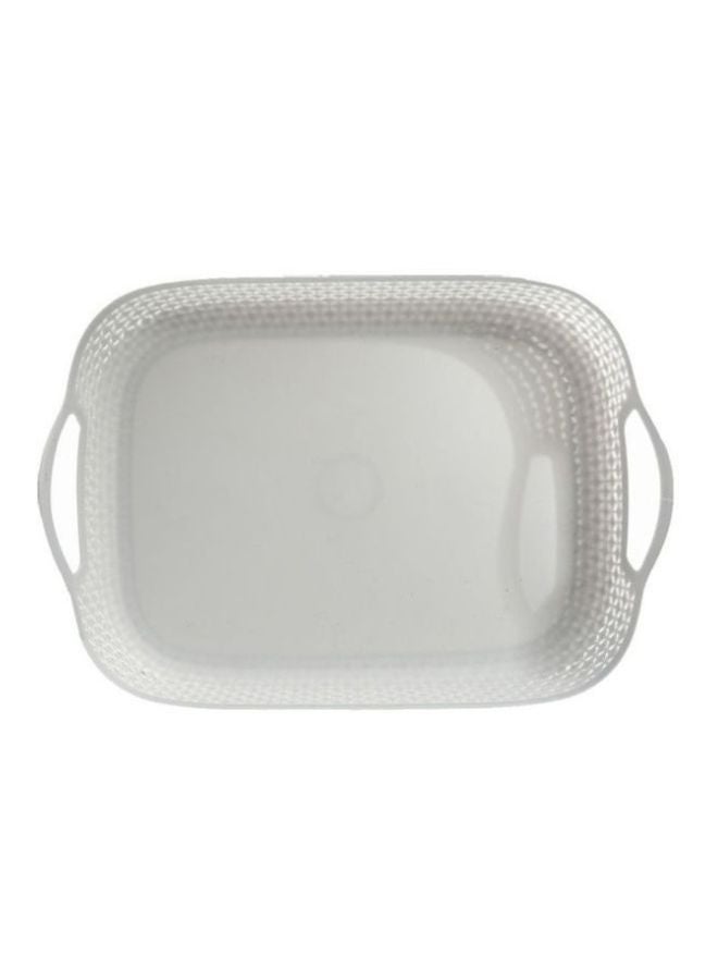 LAWAZIM - 4-Pieces Rectangular Fruit Baskets Grey 22.5x1.3x5cm - Image 1