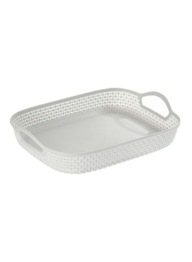 LAWAZIM - 4-Pieces Rectangular Fruit Baskets Grey 22.5x1.3x5cm - Image 1