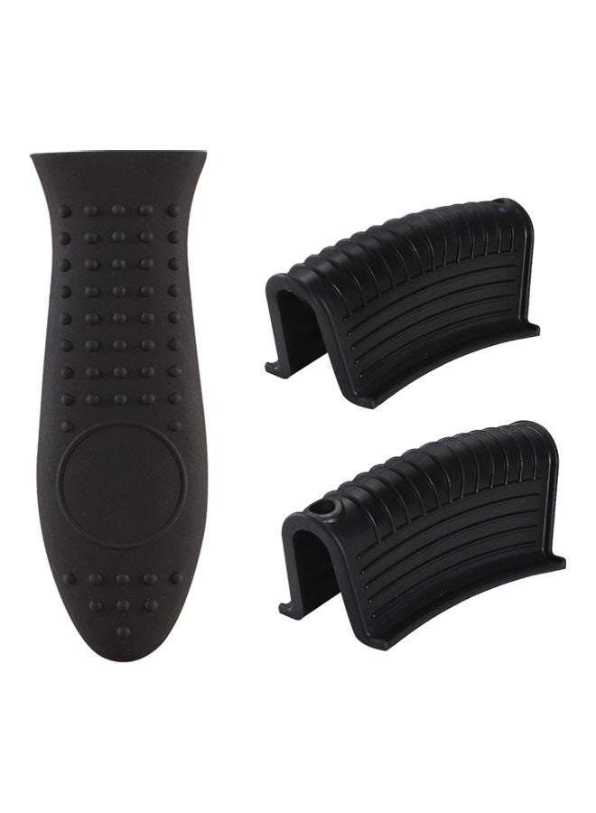 Generic 3-Piece Pot Holder Sleeve And Ear Clips Set Black 