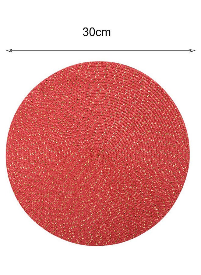 Round Placemat Waterproof Red - Image 3